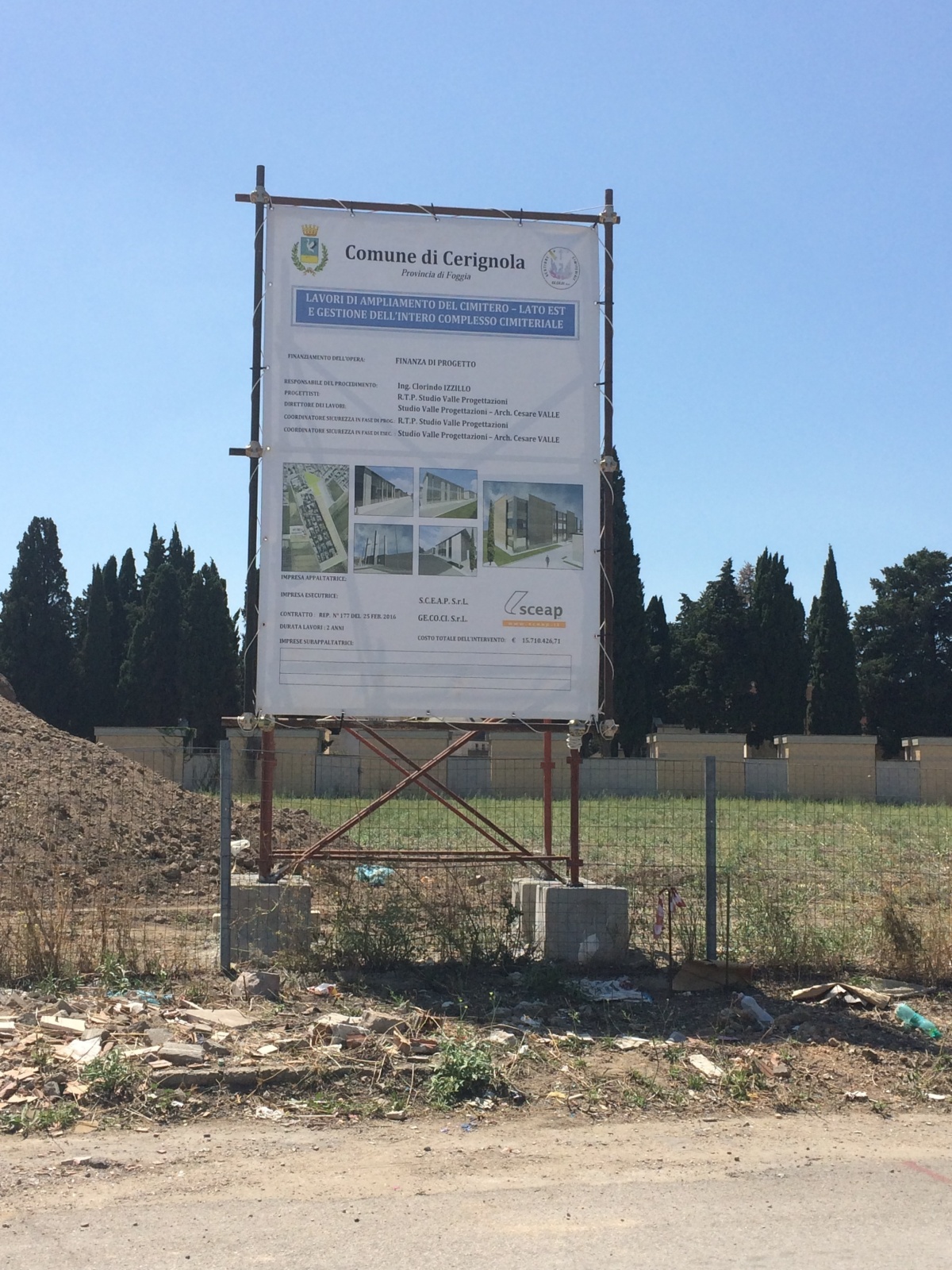 Opere civili, in subappalto, per l'ampliamento del cimitero di Cerignola (FG) lato est